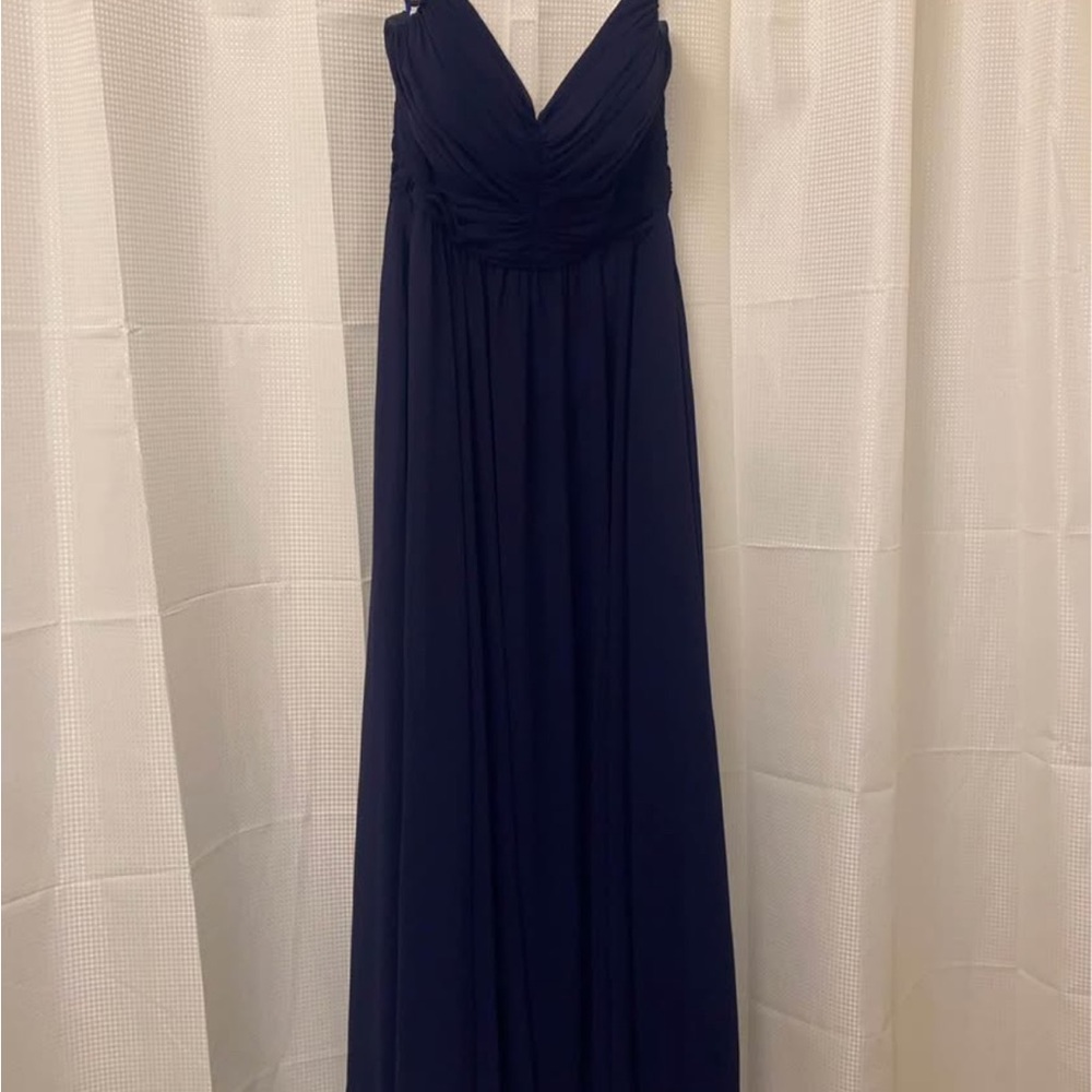 Elegant Navy Blue Women's Bridesmaid Dress - Picture 5 of 5